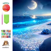 nr 7 Diamond Painting maanlicht strand 50x40cm (vierkant)