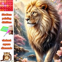 50x40cm Diamond Painting gekleurde panter (vierkant) nr 10