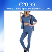 Holala 3 delig sport set blauw S/M - L/XL