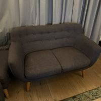 Grijze stoffen tweezitter