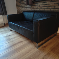 Zwarte leren bank