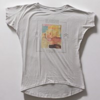 Glo-story t-shirt 1995 wit glamour glitter one size