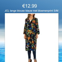 JCL lange blouse blauw met bloemenprint S/M