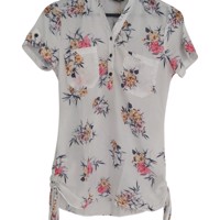 Metrofive bloemen tuniek shirt wit S