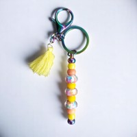 Sleutelhanger - tashanger metallic oranje geel