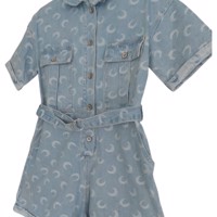 White Icy spijker playsuit maantjes blauw M