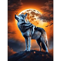 nr 1 Diamond Painting wolf 50x40cm (vierkant)