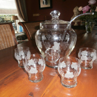 Glazen Bowl set met4 glazen en lepel