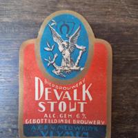 Etiket De Valk Stout-Brouwerij De Valk-Van Nieuwkuyk