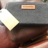 nieuwe grote portemonnee denim met leer op de hoekjes