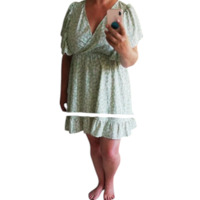 Luchtige zomer jurk mintgroen L 4042