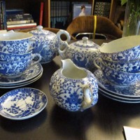 Zeer mooi blauw koffieserviesje