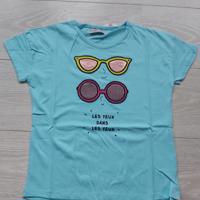 Glo-story T-shirt blauw zonnenbril 122