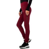 Fashion legging doorschijnende zakken wijnrood S/M 