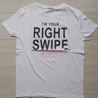 Glo-story - T-shirt - I am your right swipe - white M