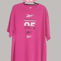 T-shirt roze lang en wijd ree bok print maat XL