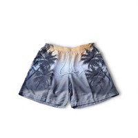 Zwembroek - zwem short beige zwart met palmbomen 3XL