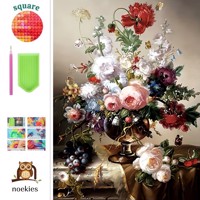 nr 42 Diamond painting bloemen 50x40cm (vierkant)