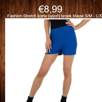 Fashion korte broek / sportbroek blauw S/M -L/XL