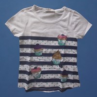 Glo-Story t-shirt cupcakes blauw 104