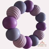 Noekies Handgemaakte Bijtring lila donkerpaars - Nieuw!