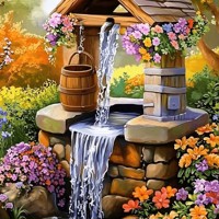 50x40cm Diamond Painting waterput (vierkant) nr 2