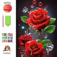 nr 58 Diamond Painting rode rozen 50x40cm (vierkant)