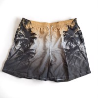 Zwembroek - zwemshort grijs beige zwart met palmbomen 5XL