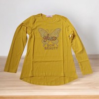 Seagull longsleeve t-shirt okergeel vlinder glitter 158/164