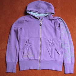 Leuk paars vest met capuchon en stiksels voor meisje mt 164
