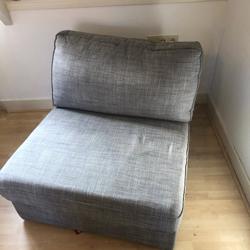 1,5 zits grijze bank / fauteuil 