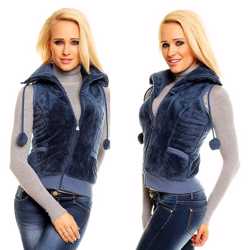 Fleece vest - bodywarmer, middelblauw, maat XS (nieuw)  