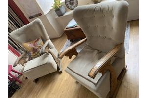 Vintage fauteils (set), antieke stoel en cocktail stoeltje