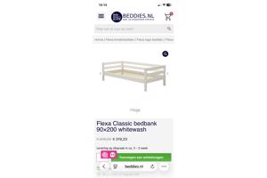 Bed 1 persoons Whitewash