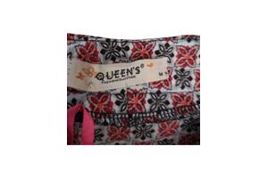 Queens tuniek met kanten mouwen rood zwart M