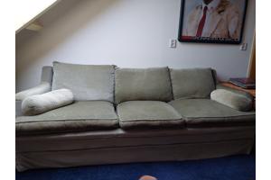Groene velours driezitsbank