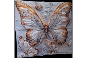 Set van 4 kussenhoezen vlinder grijs goud 45x45cm