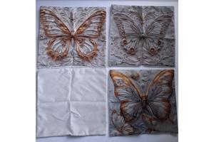 Set van 4 kussenhoezen vlinder grijs goud 45x45cm