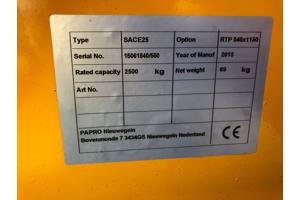 Palletwagen Pompwagen weegschaal 2500kg 115cm Dubbel Voorwie