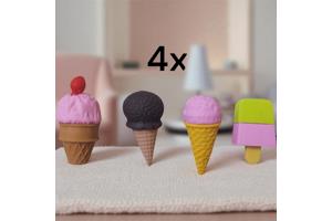set van 4 x Gum in vrolijke ijsjes vormen