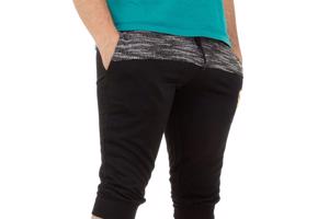 Heren korte broek zwart grijs L