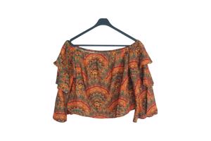 Off shoulder croptop oranje M