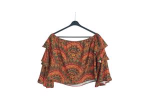 Off shoulder croptop oranje M