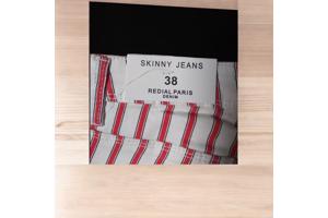 Redial Denim Paris skinny jeans wit rood M