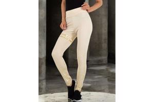 Holala stretchy legging creme goud glitter S/M