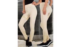 Holala stretchy legging creme goud glitter S/M