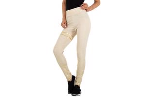 Holala stretchy legging creme goud glitter S/M