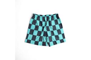 Zwembroek short geblokt groen zwart L