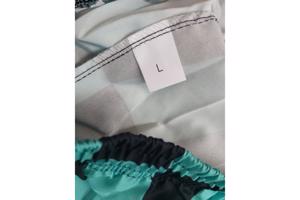 Zwembroek short geblokt groen zwart L