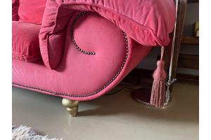 Rode velvet 3-zits bank